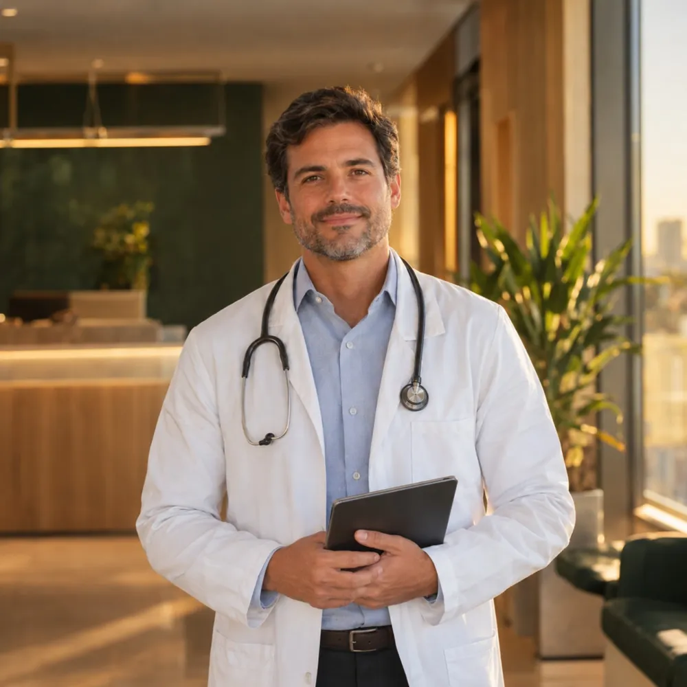 Médico em consultório