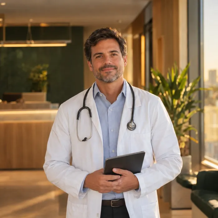 Médico em consultório